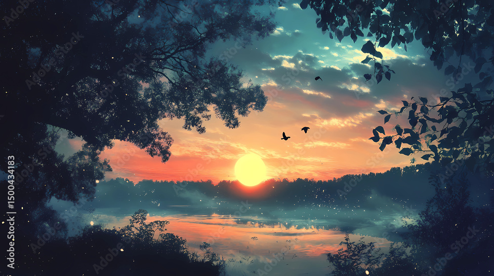 Fototapeta premium Lo-Fi music picture The background that goes well with the lo-fi music genre Generative AI 