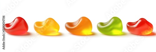 Colorful jelly candies in a row