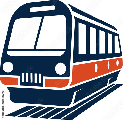 Metro rail  head silhouette vector on a white background