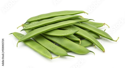Green Beans Pile Isolated On White Background A Fresh Photo