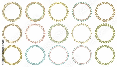 Floral Round Frame Set.