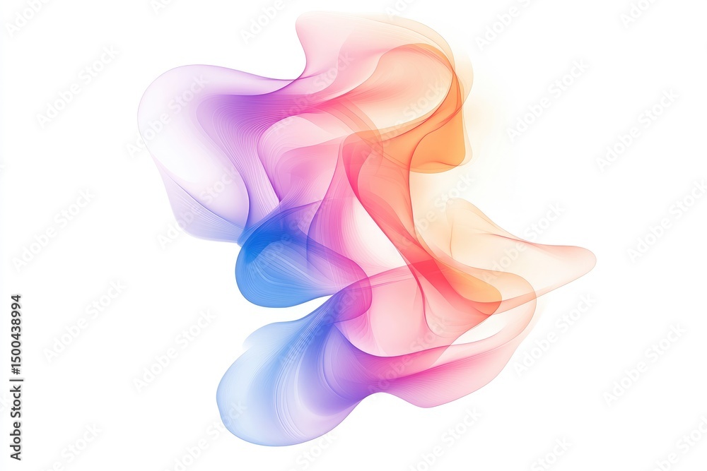 Fototapeta premium Abstract colorful swirling forms on white background