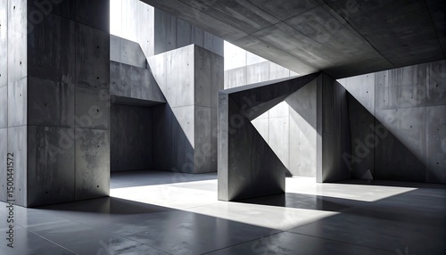 Concrete Architecture with Sunlight Interior.