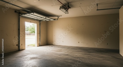 Empty Concrete Room With Open Doorway Showing Natural Light and View Photo