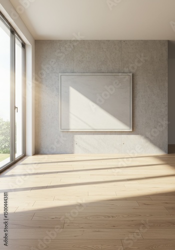 Empty Modern Interior Room With Light and Sunlight Photo Background