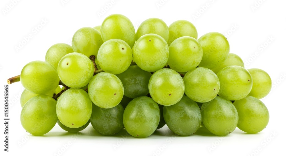 Photo of Green Grapes on White Background Isolated Macro Close Up Photo of Green Grapes on White Background Isolated Macro Close Up