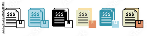Bill Payment multi style, mini illustration icon set. use for modern concept, print, UI, UX kit, web and app development. Vector related to sales, logistic and ecommerce