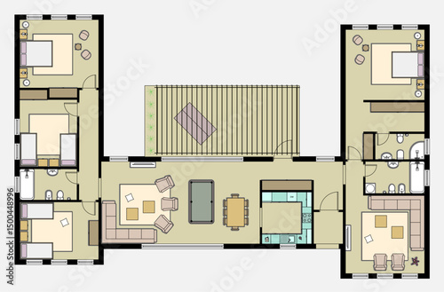 Floor plan of four bedroom home