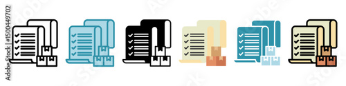 Order List multi style, mini illustration icon set. use for modern concept, print, UI, UX kit, web and app development. Vector related to sales, logistic and ecommerce