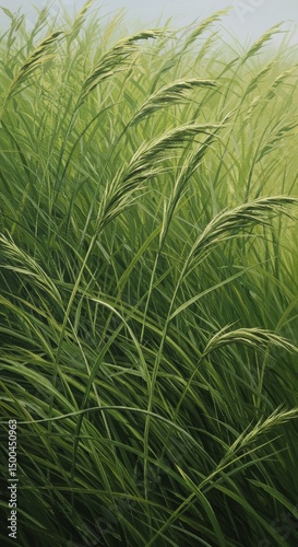 Photo Of Green Grass Blades In Sunlight with Water Drops in a Field