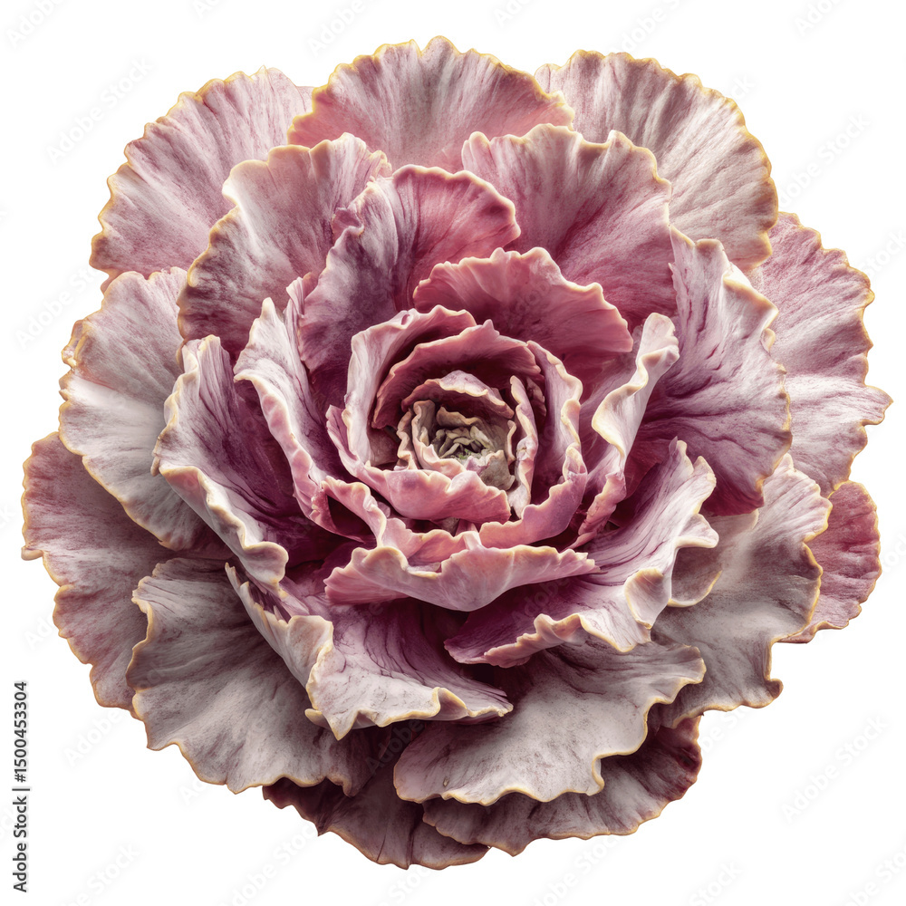 Obraz premium Ornamental Cabbage A Close-Up of a Purple-Pink