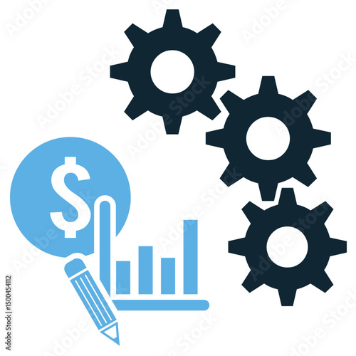 Financial system icon vector for economic structure, banking, and money flow concepts. Ideal for fintech, governance, investment models, and global finance illustrations.