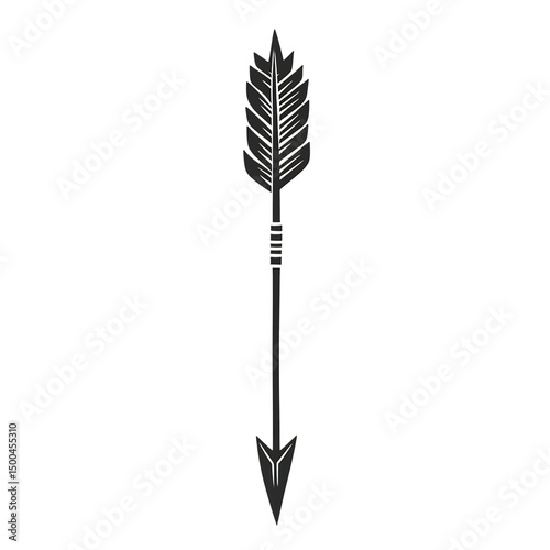 Contemporary Arrow with a Minimalist Vector in Jet Isolated on Transparent Background