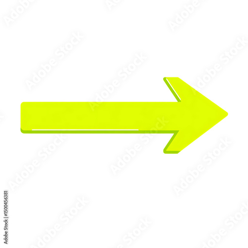 Bold Arrow with Impactful Vectors in Electric Lime Isolated on Transparent Background