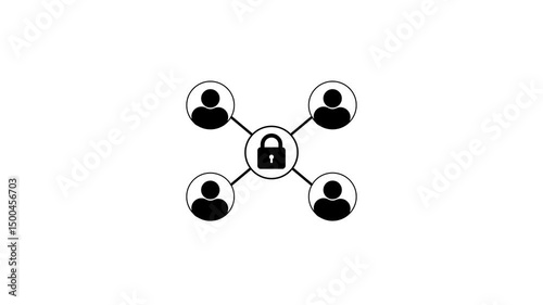 Animated global data communication Security icon isolated on background