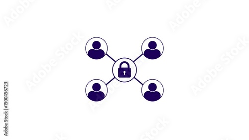 Animated global data communication Security icon isolated on background