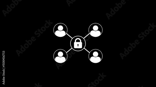 Animated global data communication Security icon isolated on background