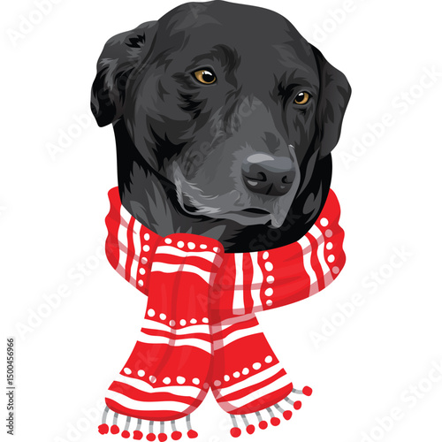 Black Dog Vector Art Design