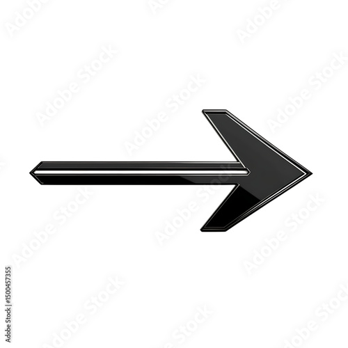 Modern Arrow with Clean Bold Angles and a Rotation Isolated on Transparent Background