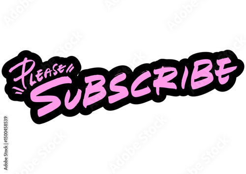 手書き文字「Please subscribe」