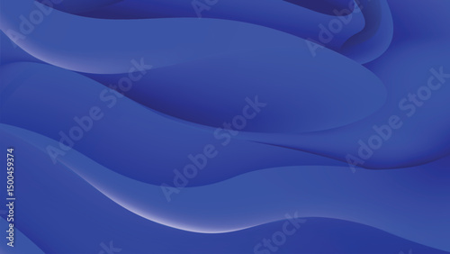 Smooth flowing blue wave lines create a soft abstract digital art background