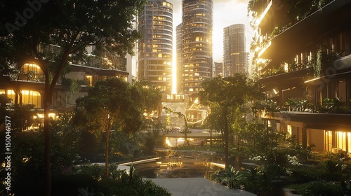 Eco Green City Concept – 8K Realistic Lighting Highly Detailed
