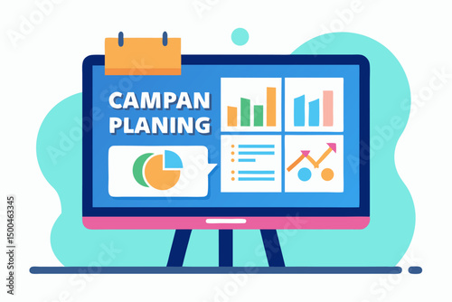 Business person interacting with a futuristic digital marketing interface, showcasing online advertising analytics, data charts, email marketing, and campaign performance metrics on a virtual screen. 