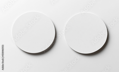 Blank White Round Coaster Mockup Perfect for Branding and Design