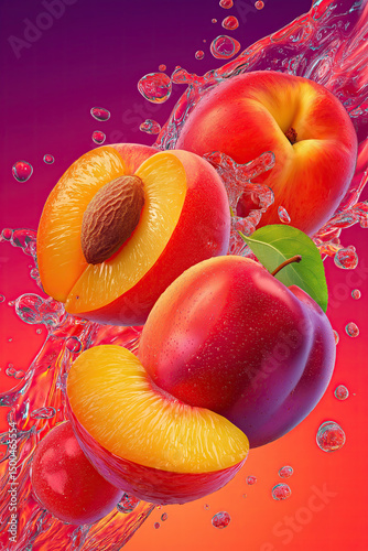 Peaches created with Generative AI Technology, ai, generative