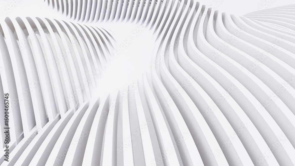 Naklejka premium Abstract Curved Shapes. White Circular Background.