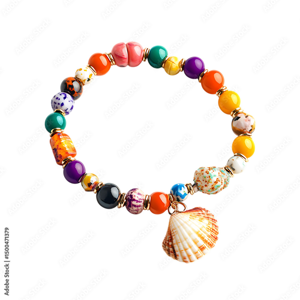 Playful Bracelet with an Irregular Arrangement Isolated on Transparent Background Playful Bracelet with an Irregular Arrangement Isolated on Transparent Background