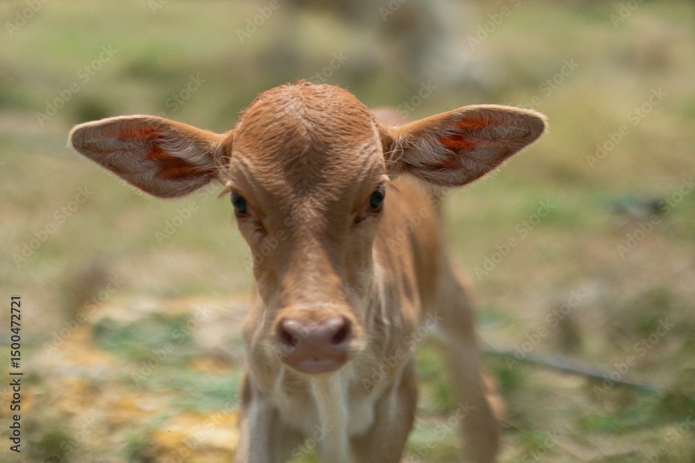 Fototapeta premium Cows are eating grass, nature background