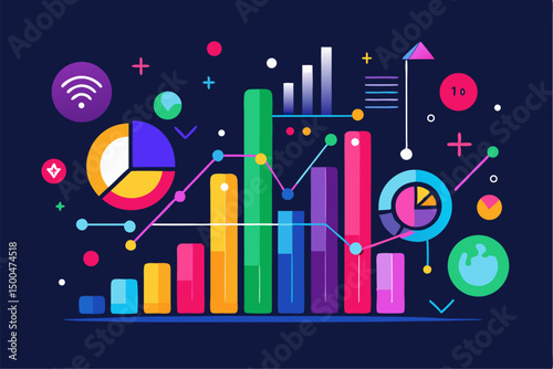 Business person interacting with a futuristic digital marketing interface, showcasing online advertising analytics, data charts, email marketing, and campaign performance metrics on a virtual screen. 