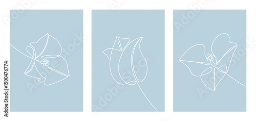 Flower wall art set, minima...