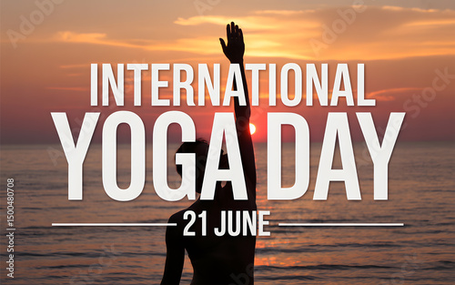 International yoga day sunset beach pose june 21