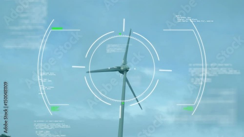 Crosshair appearing triggers HUD overlay tracking rotating turbine blades while bars updating stats photo