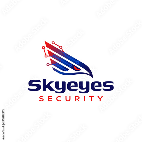 A modern abstract logo design featuring an eagle, with the words 