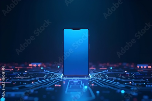 computer security concept,Minimalist vertical mockup with bold neon circuits, central logo placeholder, and seamless tech background—ideal for clean branding, startup promos, or AI presentations