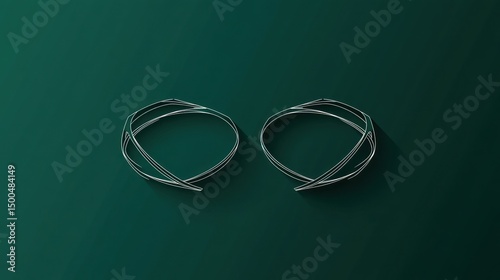 A clean vector line logo of a pair of boxing rings, .