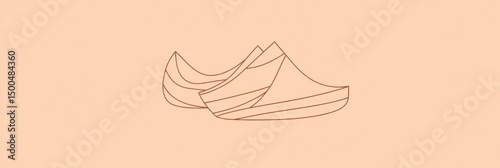 A clean vector line logo of a pair of shoes, designed with sharp edges