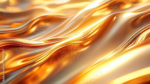 Shimmering golden waves with a smooth texture