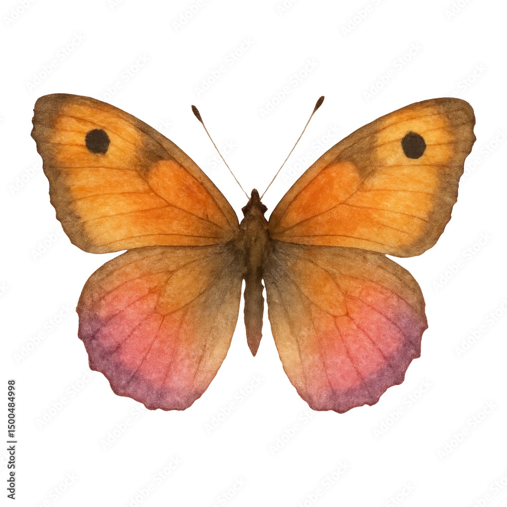 Naklejka premium PNG Colorful watercolor butterfly illustration.