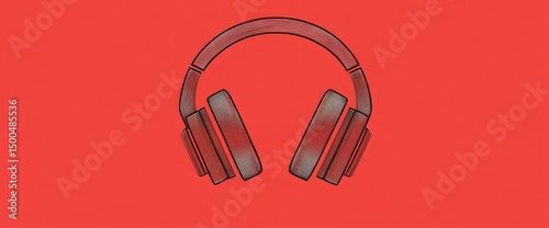 A clean vector line logo of a pair of studio headphone