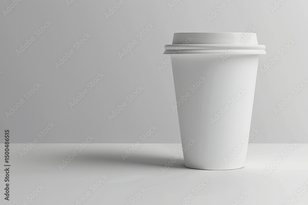 Sharp Picture of 3D Coffee Cup Mockup White Silver Foil Paper Mug with White Lid Sharp Picture of 3D Coffee Cup Mockup White Silver Foil Paper Mug with White Lid