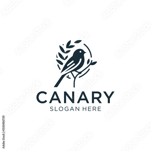 canary bird , logo design template