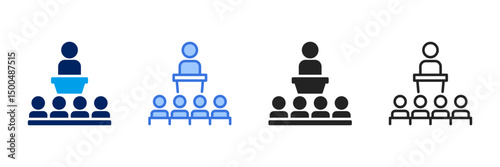 Conference  Icon Set Different Style Collection 