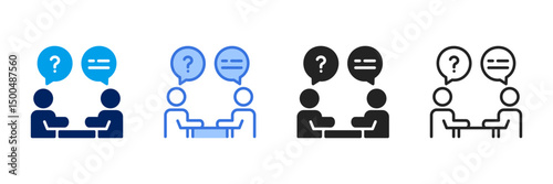 Interview  Icon Set Different Style Collection 