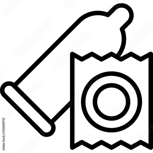 condom icon illustration design with outline