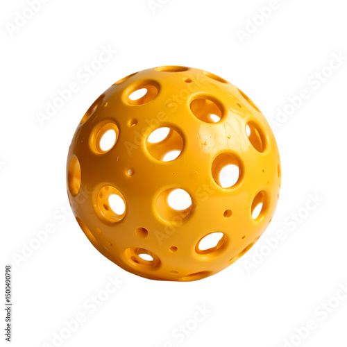 Wallpaper Mural Bright Yellow Perforated Pickleball on Transparent Background Torontodigital.ca