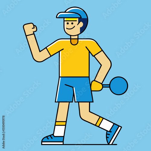 tennis player cartoon
